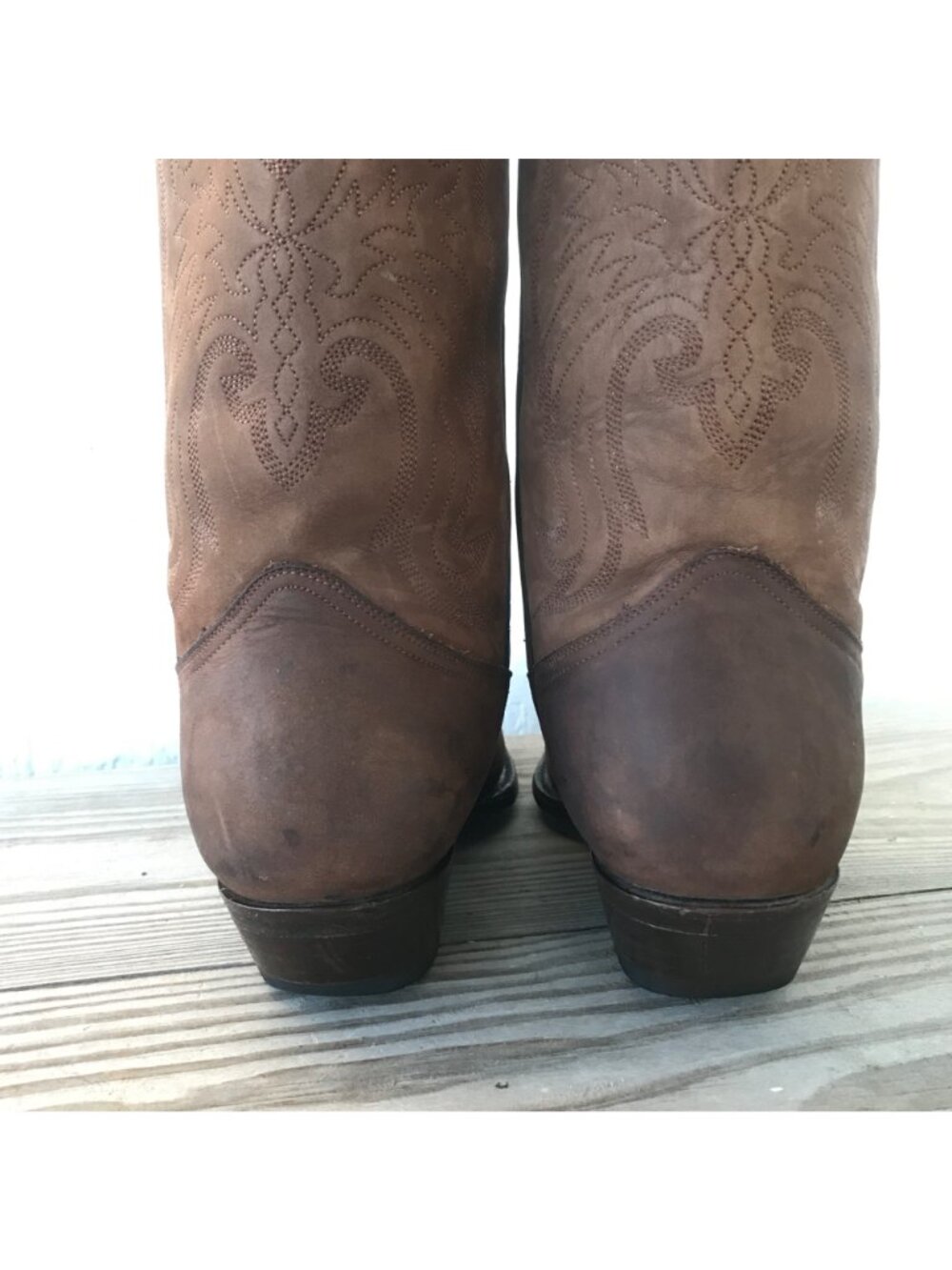 Brito Vaquero Mens Brown Nubuck Leather Cowboy Western Boots 8.5 - Picture 9 of 13